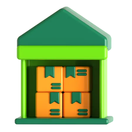 Package Warehouse  3D Icon