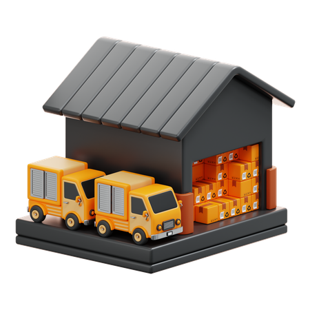 Package Warehouse  3D Icon