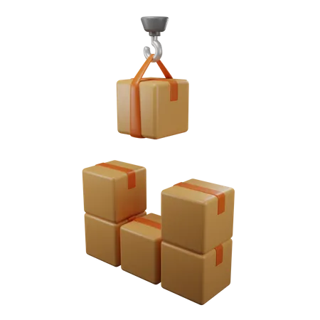 Package With Crane  3D Icon