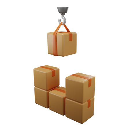 Package With Crane  3D Icon