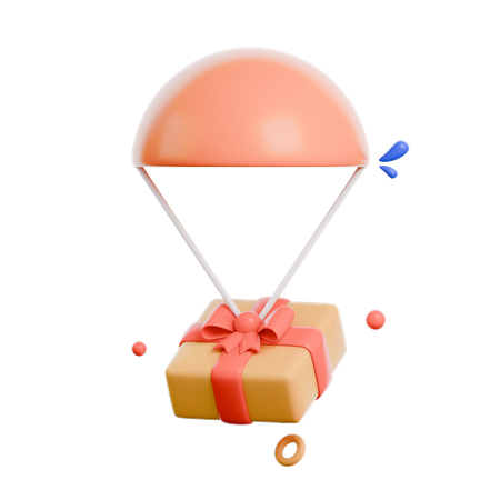 Package With Parachute  3D Icon
