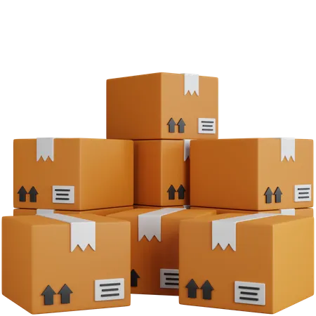 3 D Rendering Lots Of Shipping Boxes Isolated 3D Icon