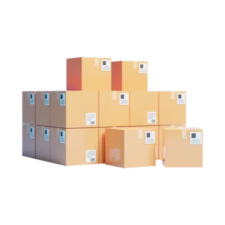 3 D Cargo Parcel Delivery Box Or 3 D Cardboard Parcel Box Icon For Delivery 3D Icon