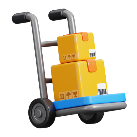 Packages Trolley  3D Icon