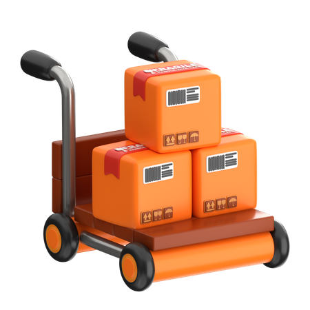 Packages Trolley  3D Icon