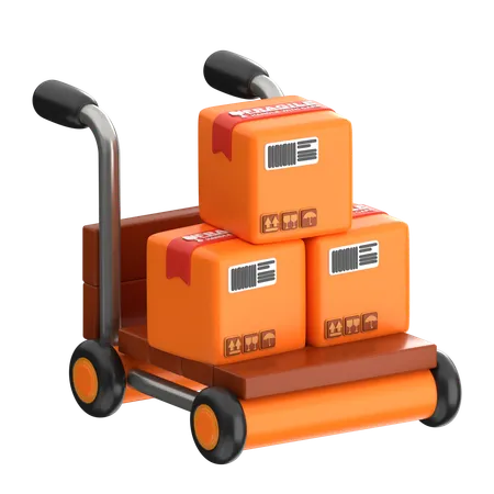 Packages Trolley  3D Icon