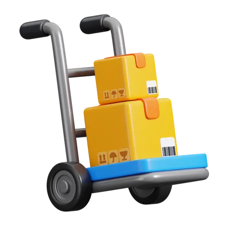 Packages Trolley  3D Icon