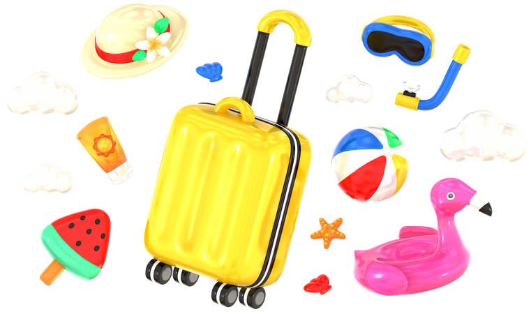 Packing travel luggage  3D Icon