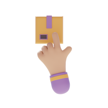 Pacote apontando mão  3D Icon