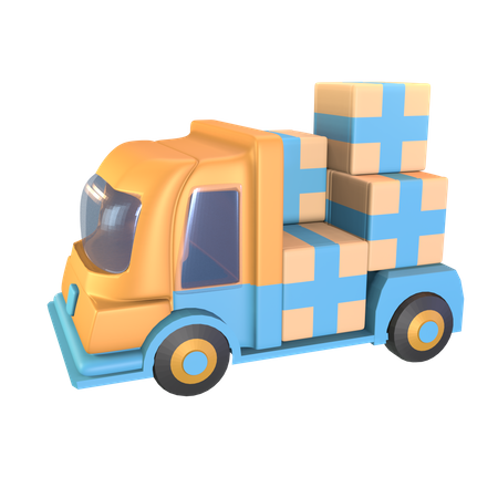 Carro de pacote de entrega  3D Icon