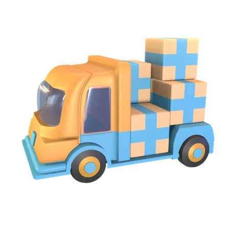 Carro de pacote de entrega  3D Icon