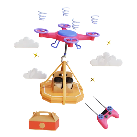 Pacote de entrega de drone  3D Illustration