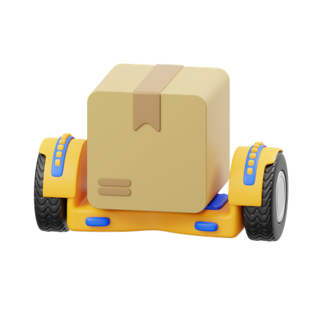 Pacote de entrega no Hoverboard  3D Icon