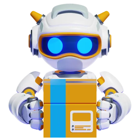 Pacote de envio de robô  3D Illustration