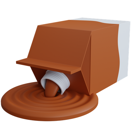 Pacote de leite com chocolate  3D Icon