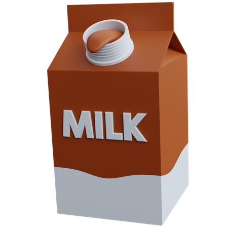 Pacote de leite com chocolate  3D Icon