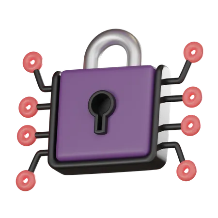 Cyber Security Lock Icon Symbolizing Data Protection And Online Safety Ideal For Tech Concepts And Internet Security Visuals 3 D Render 3D Icon