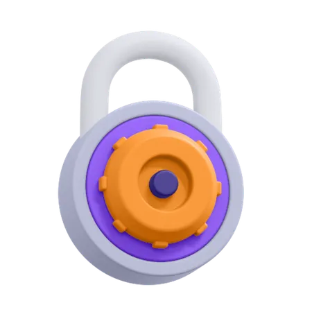 An Icon Of Circle Padlock 3D Icon