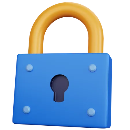 3 D Rendering Blue Padlock Isolated 3D Icon