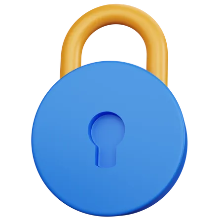 3 D Rendering Round Padlock Isolated 3D Icon