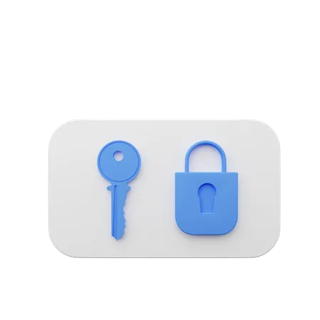 3 D Illustration Of Element User Interface Ui Simple Icon Padlock And Key 3D Illustration