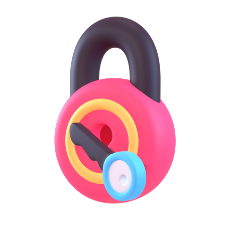 Padlock And Key  3D Icon