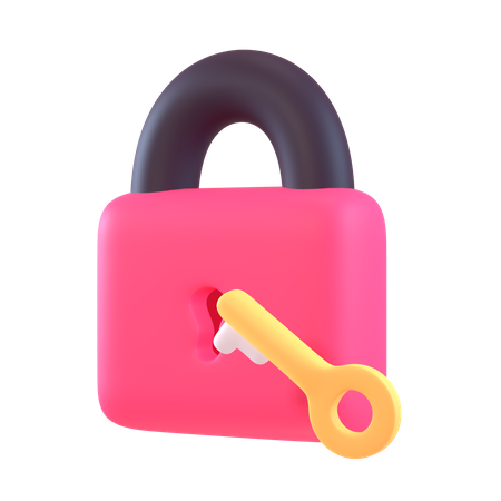 Padlock And Key  3D Icon