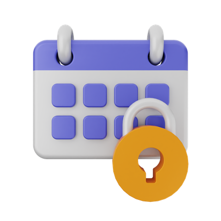 자물쇠 달력  3D Icon