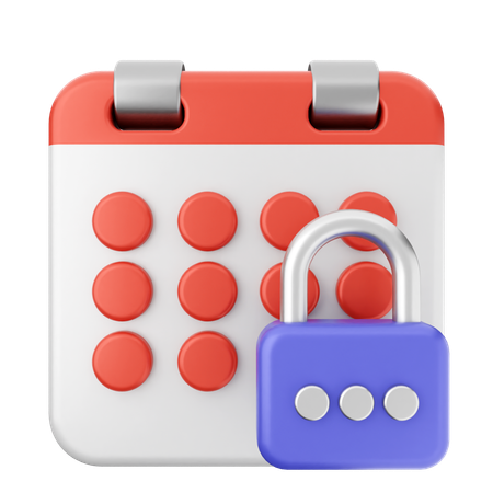 Padlock Calendar  3D Icon