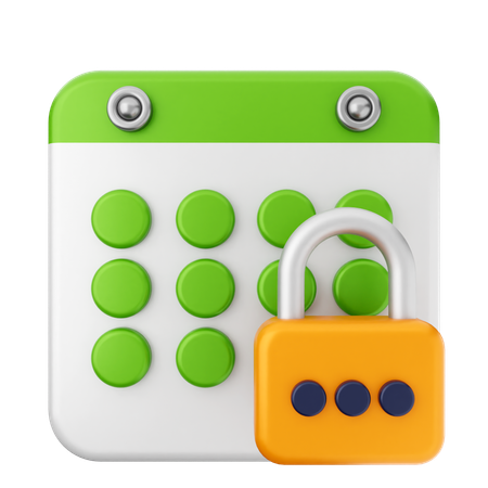 Padlock Calendar  3D Icon