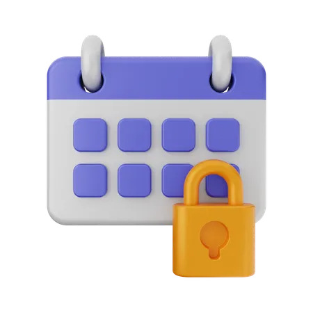 Padlock Calendar  3D Icon