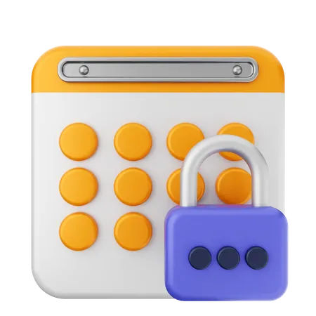 Padlock Calendar  3D Icon