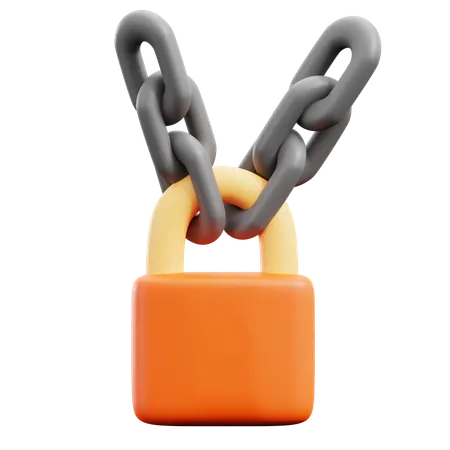 Padlock Chain  3D Icon