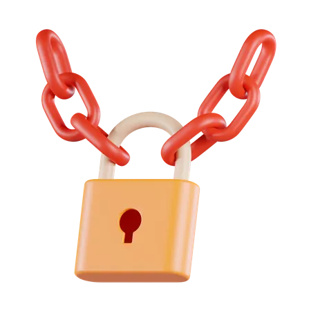 Padlock Chain  3D Icon