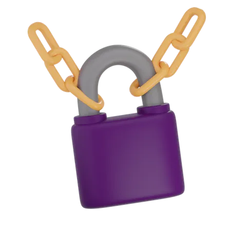 Padlock Chain  3D Icon