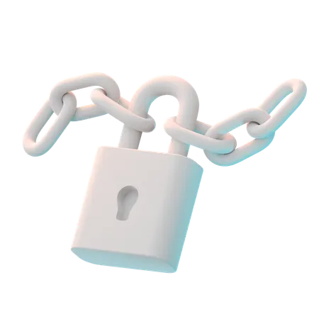 Padlock Chain  3D Icon
