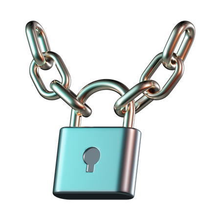 Padlock Chain  3D Icon