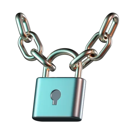 Padlock Chain  3D Icon