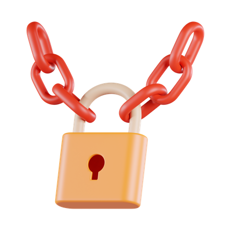 Padlock Chain  3D Icon
