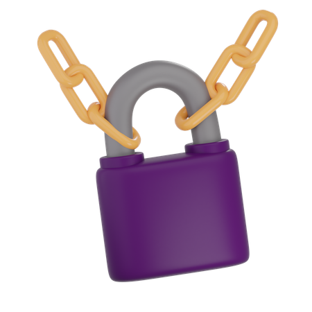 Padlock Chain  3D Icon