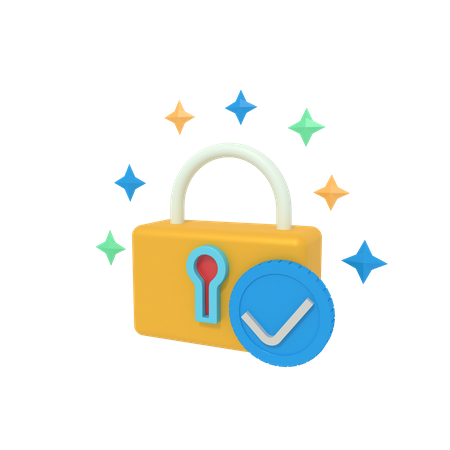 Padlock Checkmark  3D Icon