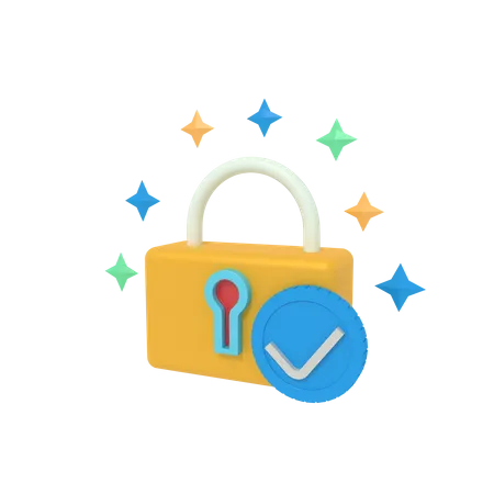 Padlock Checkmark  3D Icon