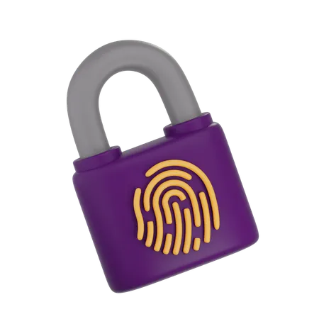 Padlock Fingerprint  3D Icon