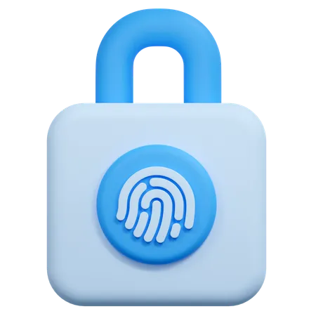 Padlock fingerprint  3D Icon