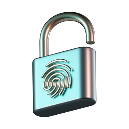 Padlock Fingerprint  3D Icon