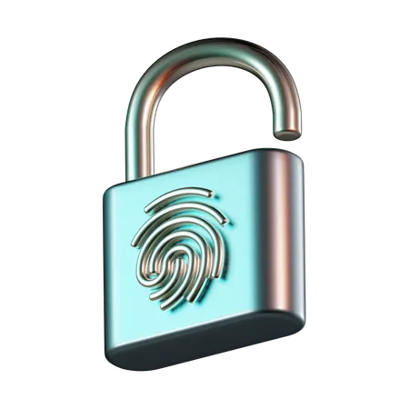 Padlock Fingerprint  3D Icon