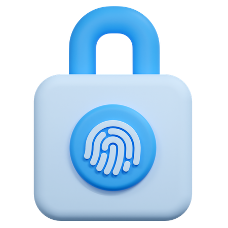 Padlock fingerprint  3D Icon