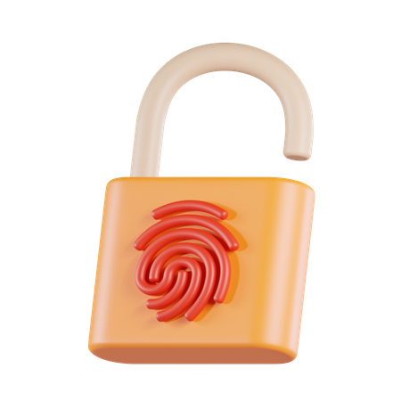Padlock Fingerprint  3D Icon