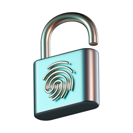 Padlock Fingerprint  3D Icon