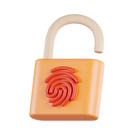 Padlock Fingerprint  3D Icon